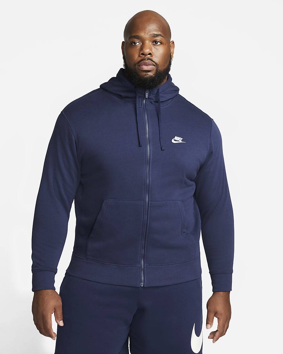 Felpa con cappuccio e zip a tutta lunghezza Nike Sportswear Club Fleece Uomo